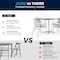 Flash Furniture Square Table Set, 27.5 W, 27.5 L, 27.5 H, Aluminum, Plastic, Stainless Steel, Grey TLH-ALUM-28SQ-017BCHR4-GG - alternate 5